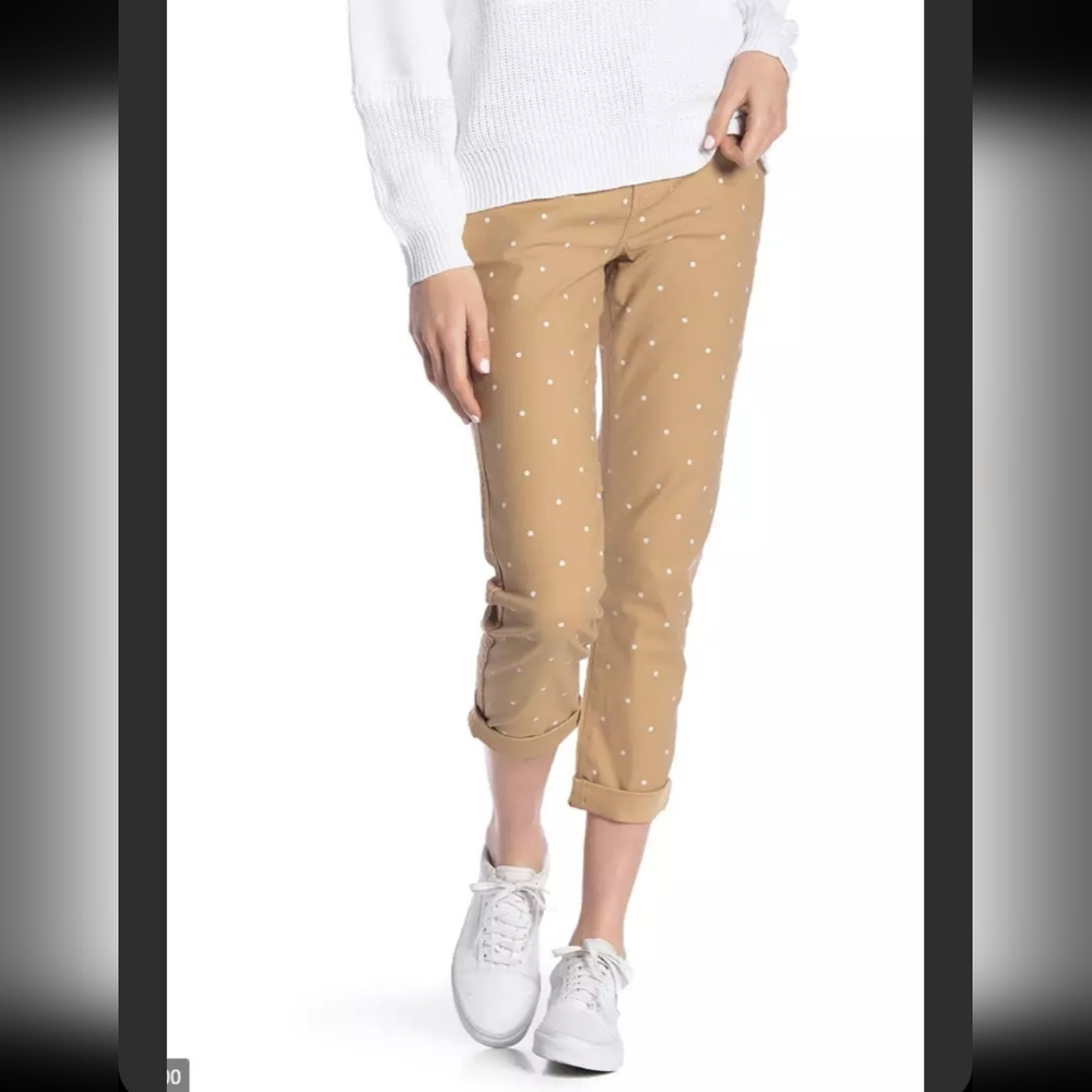 Current Elliott The Confidant Khaki Polka-Dot Chino Pant Sz 27